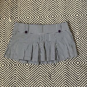 Blue and White Striped Mini Skirt
